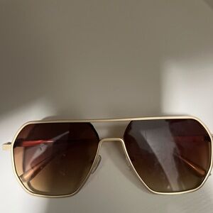 Source Unknown Gold Aviator Sunglasses